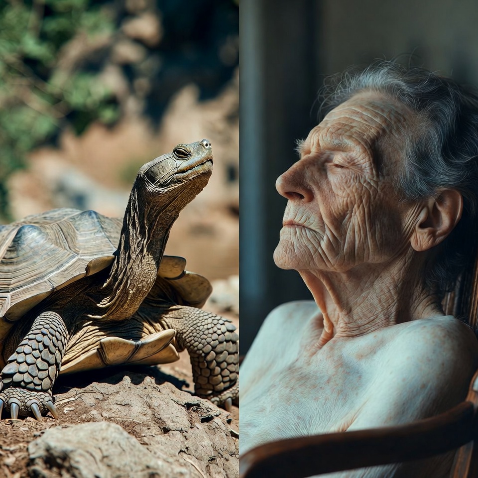 compare the lifespan between turtle and human